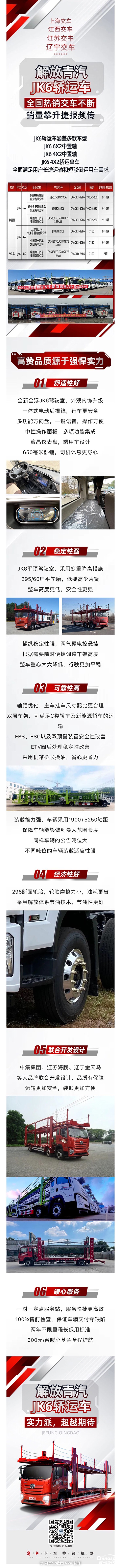解放青汽JK6轎運車全國熱銷交車不斷