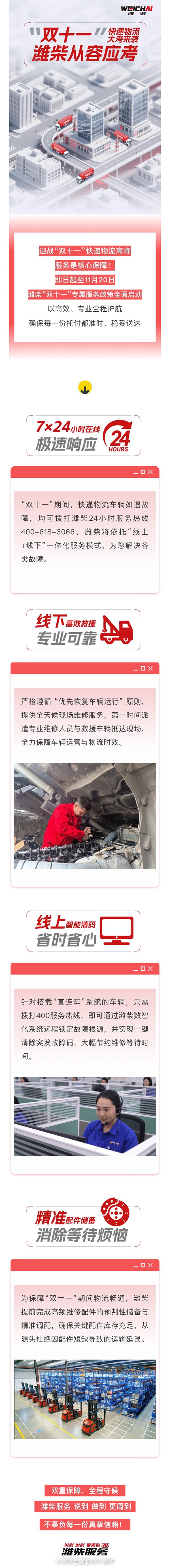 迎戰(zhàn)“雙十一”，濰柴服務(wù)從容應(yīng)考