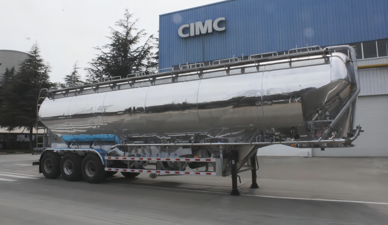 凌宇高端鋁合金立式粉罐半掛車(chē)