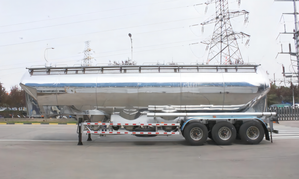 凌宇高端鋁合金立式粉罐半掛車(chē)