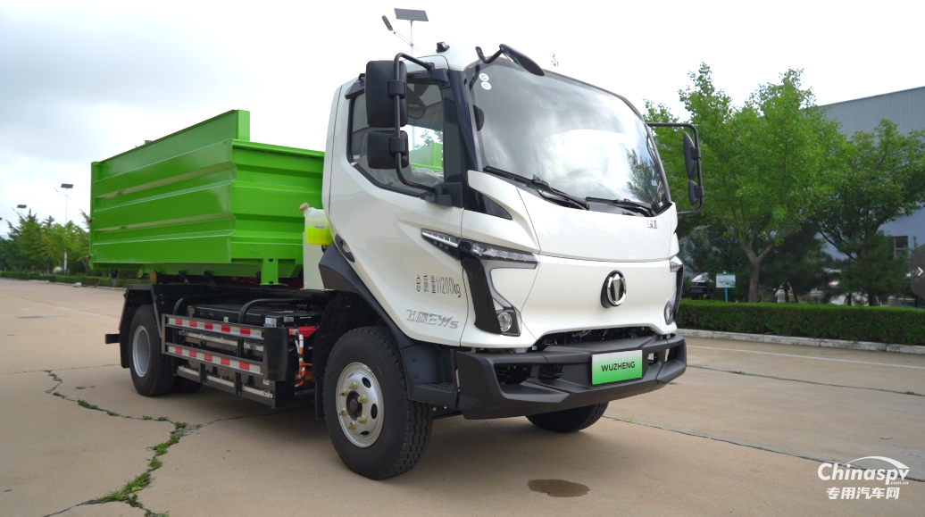 五征環(huán)?？萍技冸妱?dòng)車廂可卸式垃圾車
