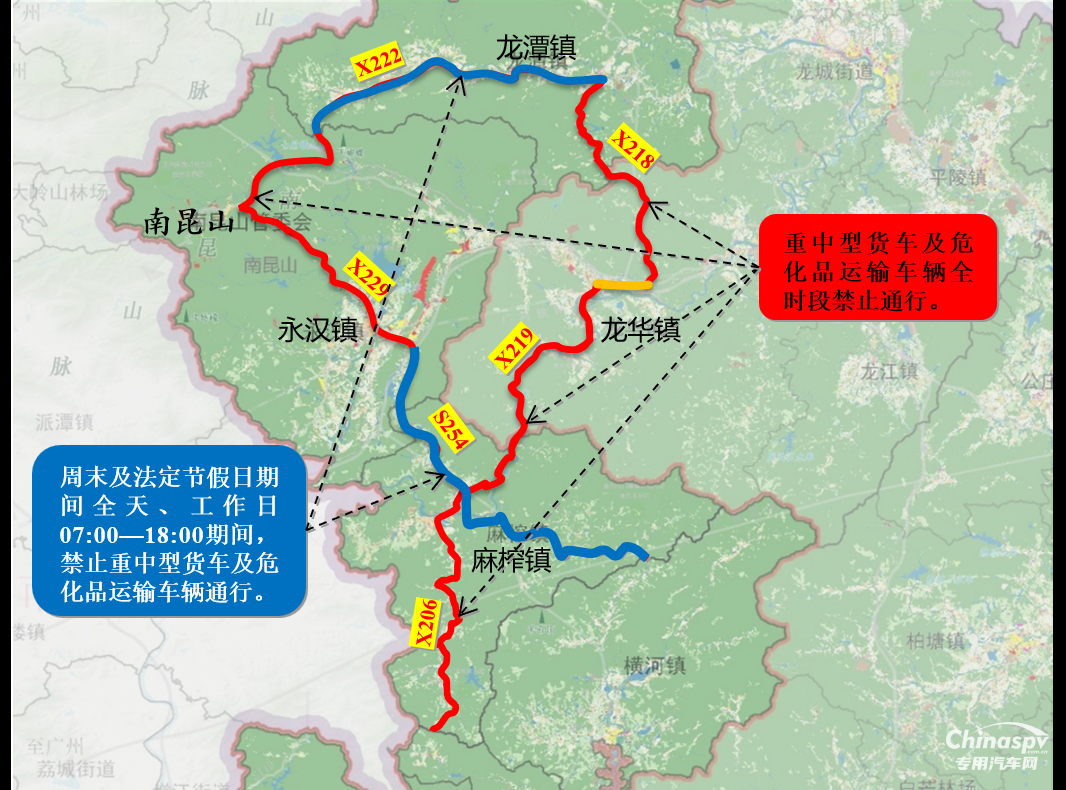 廣東惠州環(huán)南昆山?；愤\輸車輛禁行
